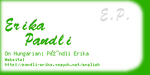 erika pandli business card